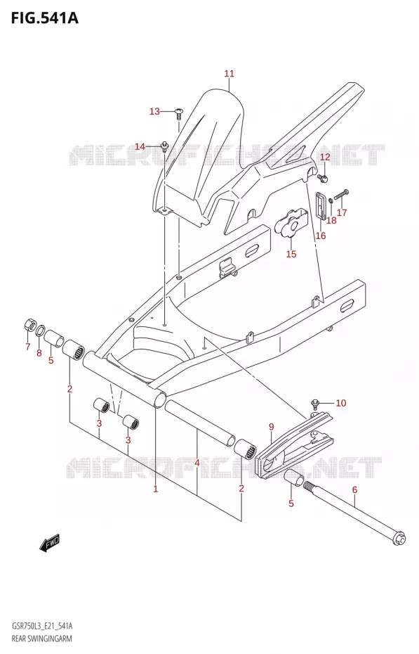 SWINGARM Suzuki MOTO 750 GSR 2013  GSR750AUE L3 (E21)