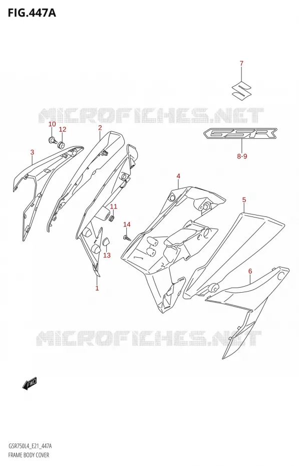 FAIRING Suzuki MOTO 750 GSR 2014  GSR750A L4 (E21)