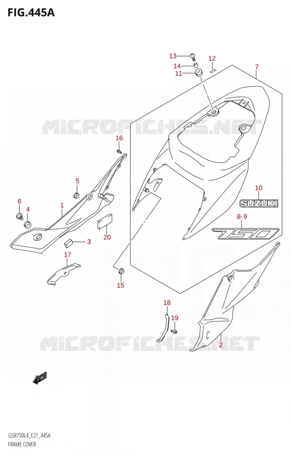 FAIRING Suzuki MOTO 750 GSR 2014  GSR750AUE L4 (E21)