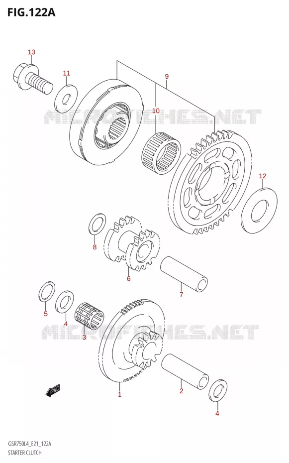 STARTER MOTOR CLUTCH Suzuki MOTO 750 GSR 2014  GSR750 L4