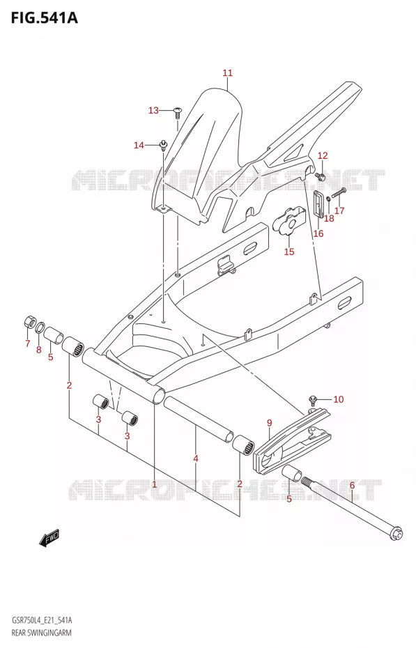 SWINGARM Suzuki MOTO 750 GSR 2014  GSR750 L4