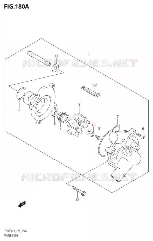 WATER PUMP Suzuki MOTO 750 GSR 2014  GSR750 L4