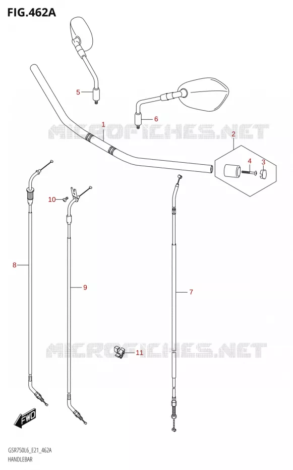 HANDLEBAR Suzuki MOTO 750 GSR 2016  GSR750A L6 (E21)