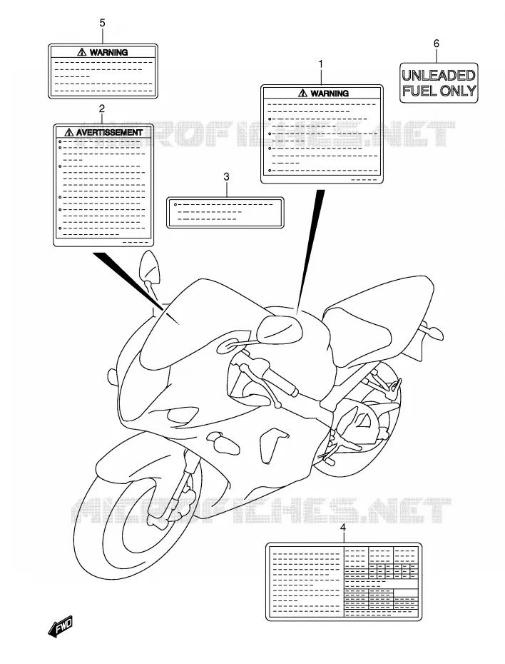 LABEL Suzuki MOTO 1000 GSX-R 2003  GSX-R1000 K3 (E02)