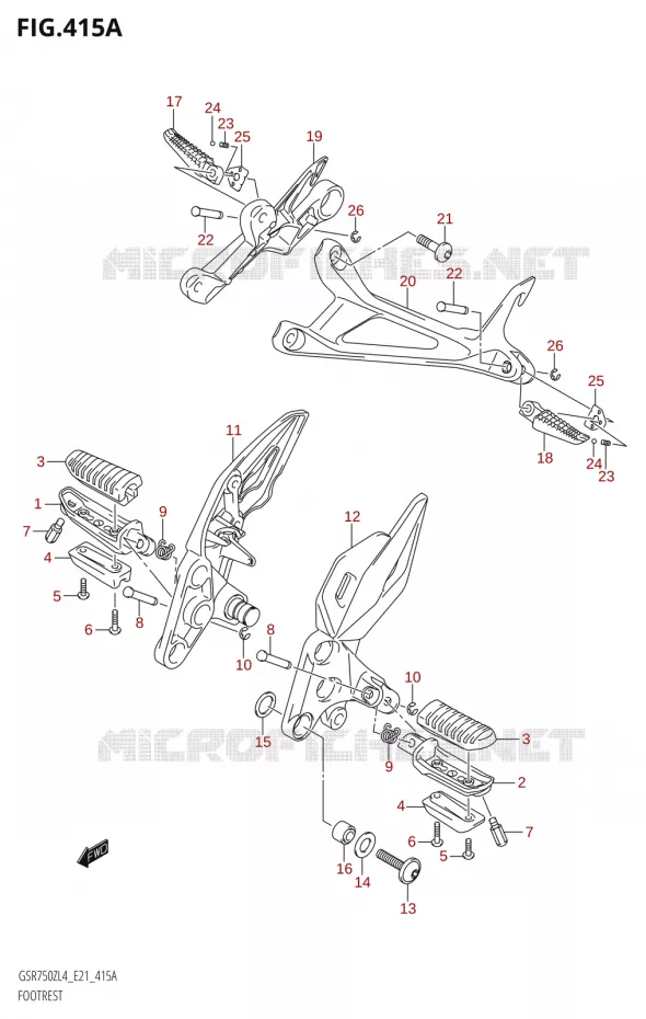 FOOTREST Suzuki MOTO 750 GSR 2014  GSR750ZA L4 (E21)