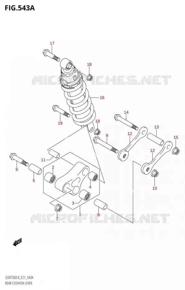 SHOCK ABSORBER LINKAGE Suzuki MOTO 750 GSR 2014  GSR750ZA L4 (E21)