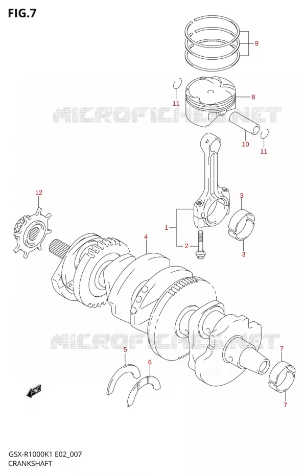 CRANKSHAFT Suzuki MOTO 1000 GSX-R 2001  GSX-R1000K1(E2)