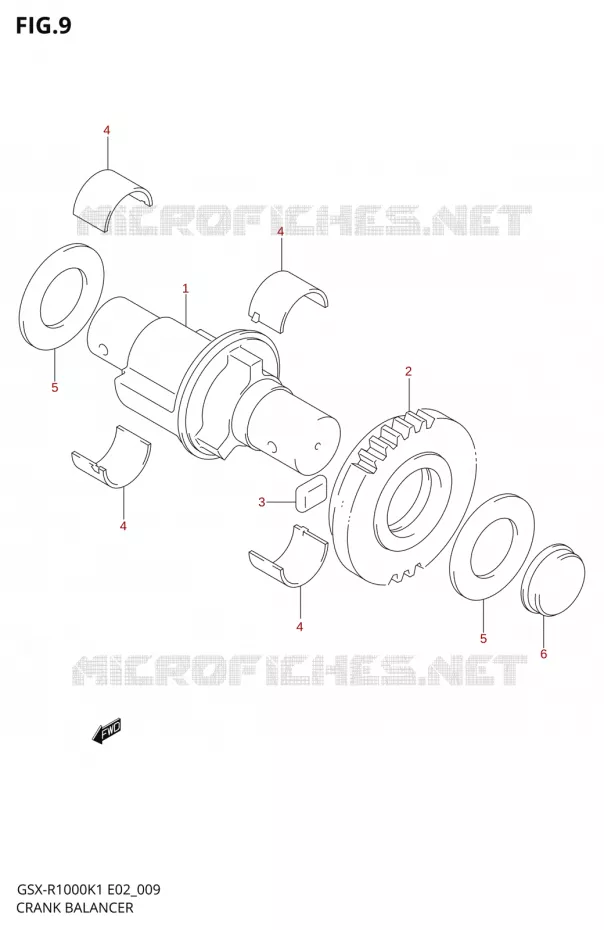 CRANK BALANCER Suzuki MOTO 1000 GSX-R 2001  GSX-R1000K1(E19)