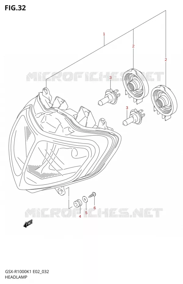 HEADLIGHT) Suzuki MOTO 1000 GSX-R 2001  GSX-R1000K1(E19)