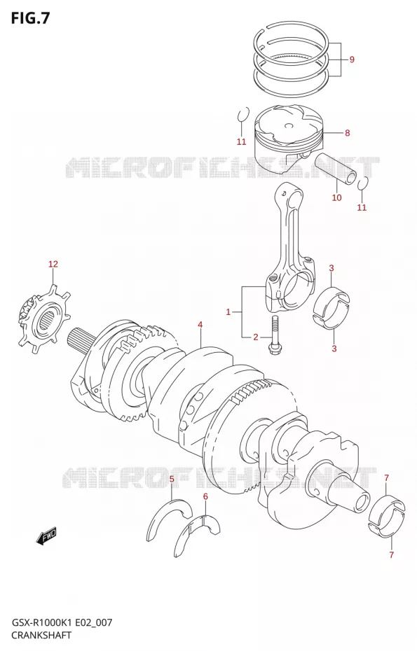 CRANKSHAFT Suzuki MOTO 1000 GSX-R 2001  GSX-R1000U1K1(E2)