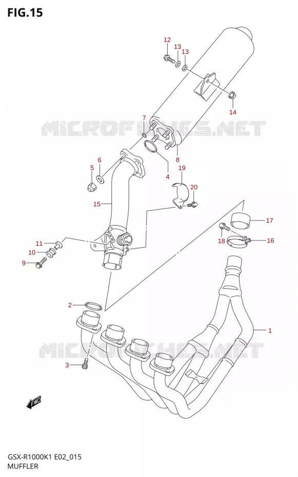 MUFFLER Suzuki MOTO 1000 GSX-R 2001  GSX-R1000U1K1(E2)