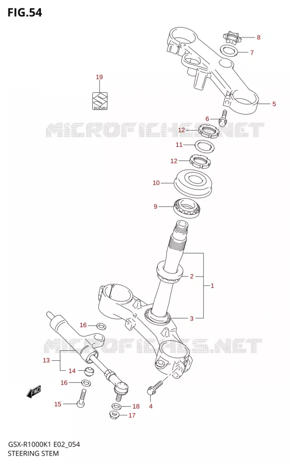 STEERING COLUMN Suzuki MOTO 1000 GSX-R 2001  GSX-R1000U1K1(E2)