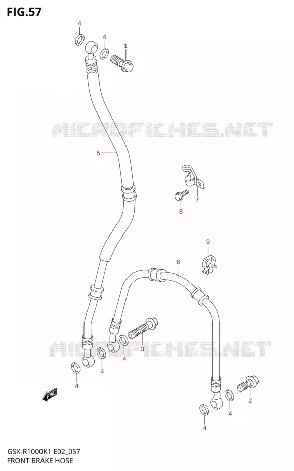 FRONT BRAKE HOSE Suzuki MOTO 1000 GSX-R 2002  GSX-R1000K2(E24)
