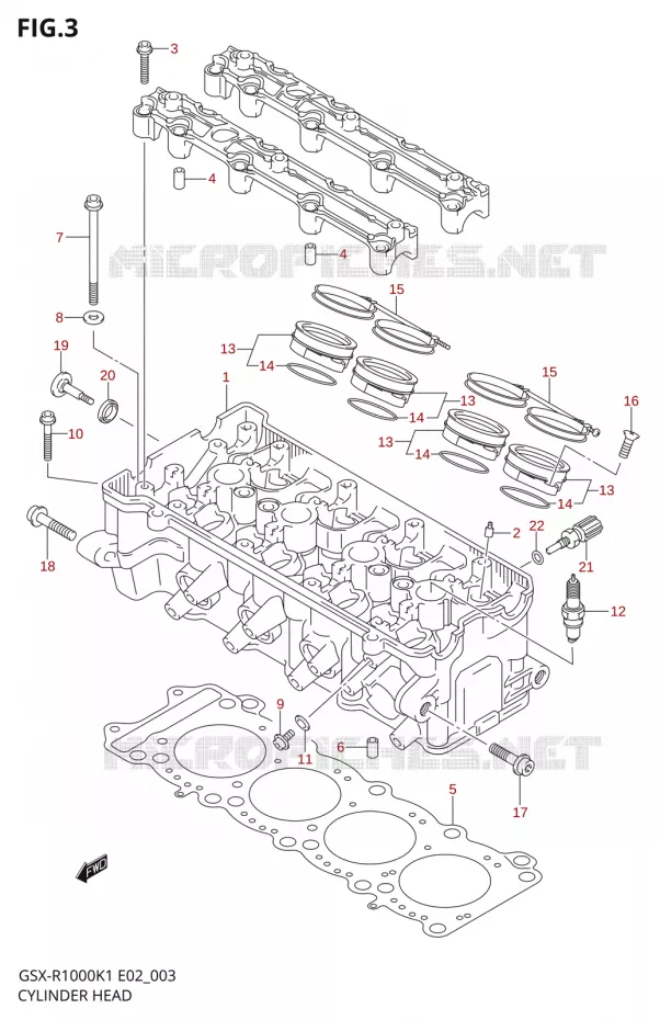 CYLINDER HEAD Suzuki MOTO 1000 GSX-R 2002  GSX-R1000K2(E2)