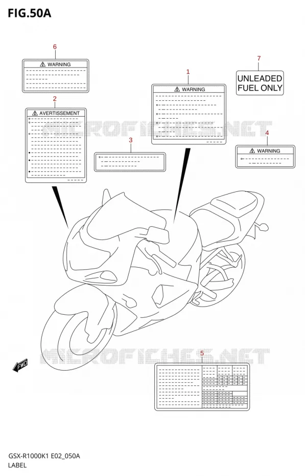 LABELTTE (GSX-R1000K2) Suzuki MOTO 1000 GSX-R 2002  GSX-R1000K2(E2)