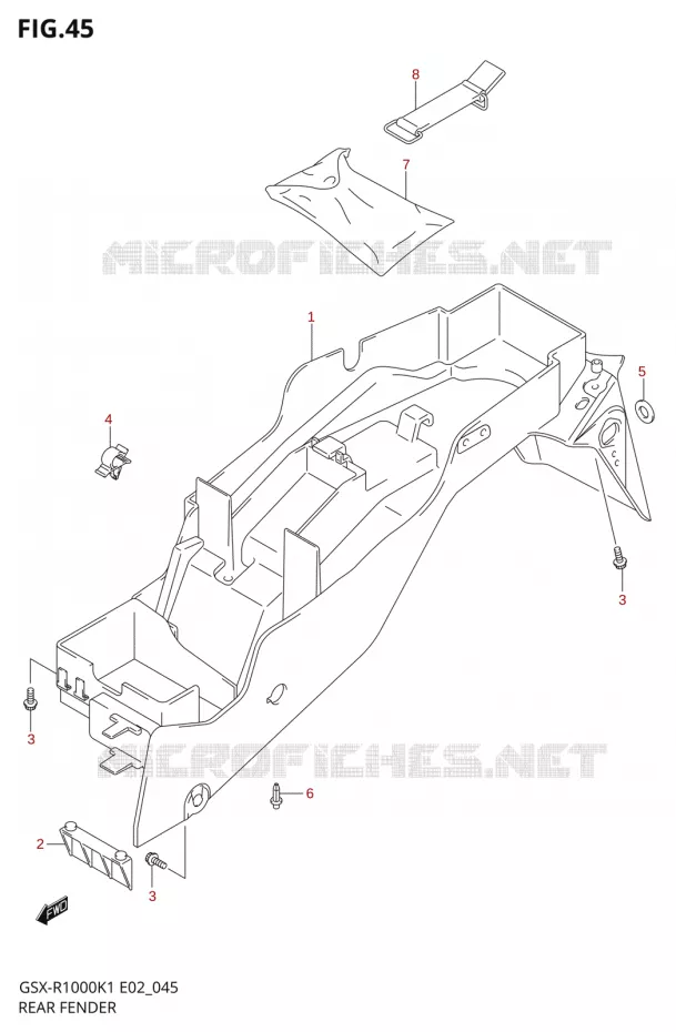 REAR FENDER Suzuki MOTO 1000 GSX-R 2002  GSX-R1000K2(E2)