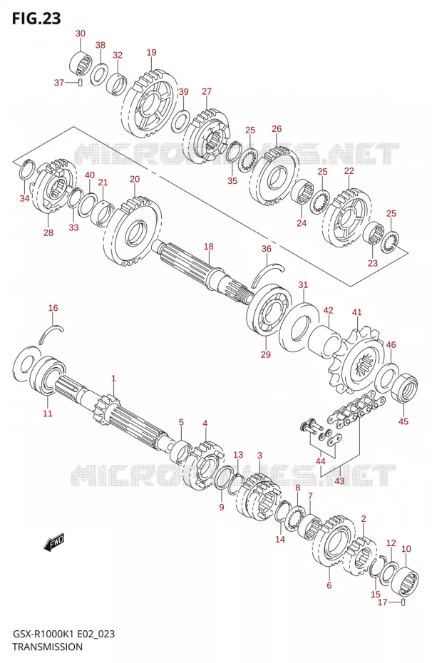 TRANSMISSION Suzuki MOTO 1000 GSX-R 2002  GSX-R1000K2(E2)