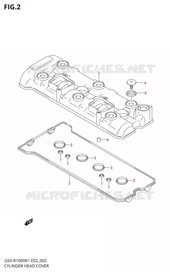 CYLINDER HEAD COVER Suzuki MOTO 1000 GSX-R 2002  GSX-R1000U1K2(E2)