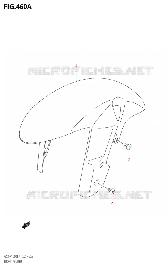FRONT FENDER (K7) Suzuki MOTO 1000 GSX-R 2007  GSX-R1000 K7 (E02)