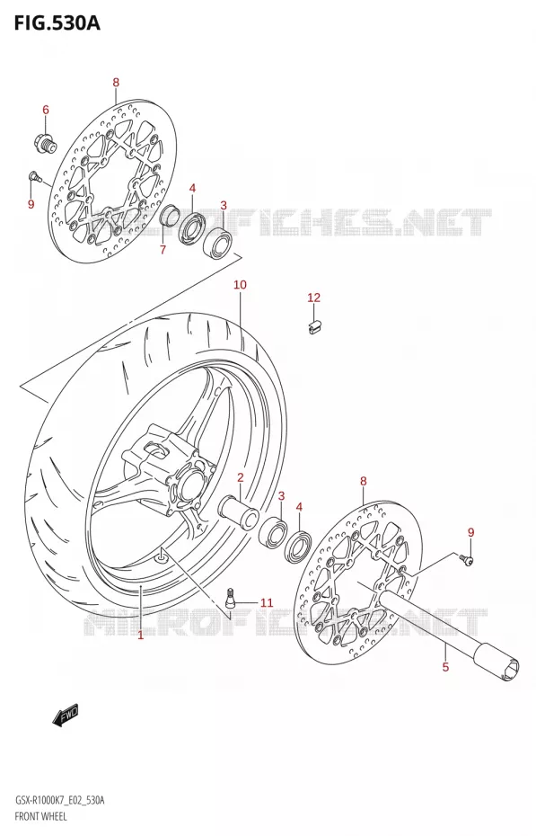 FRONT WHEEL (K7) Suzuki MOTO 1000 GSX-R 2007  GSX-R1000 K7 (P37)