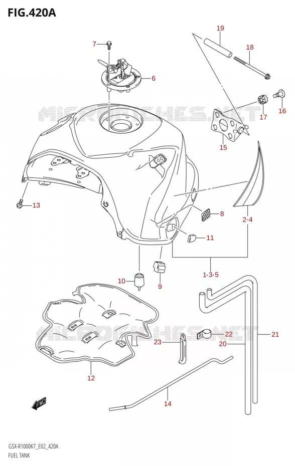 FUEL TANK (GSX-R1000:K7:(E02,E19,E51)) Suzuki MOTO 1000 GSX-R 2007  GSX-R1000 K7 (E02)