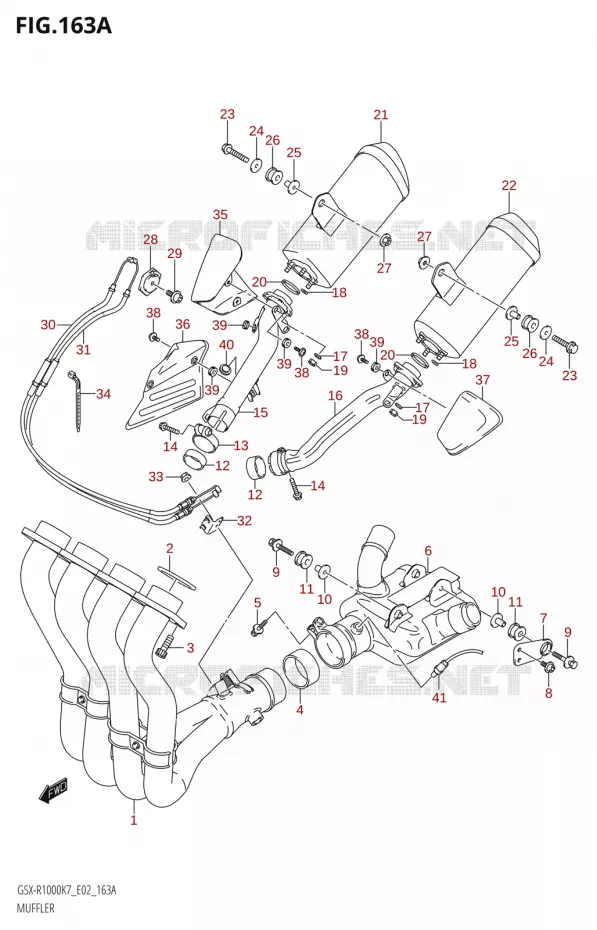 MUFFLER Suzuki MOTO 1000 GSX-R 2007  GSX-R1000 K7 (E24)