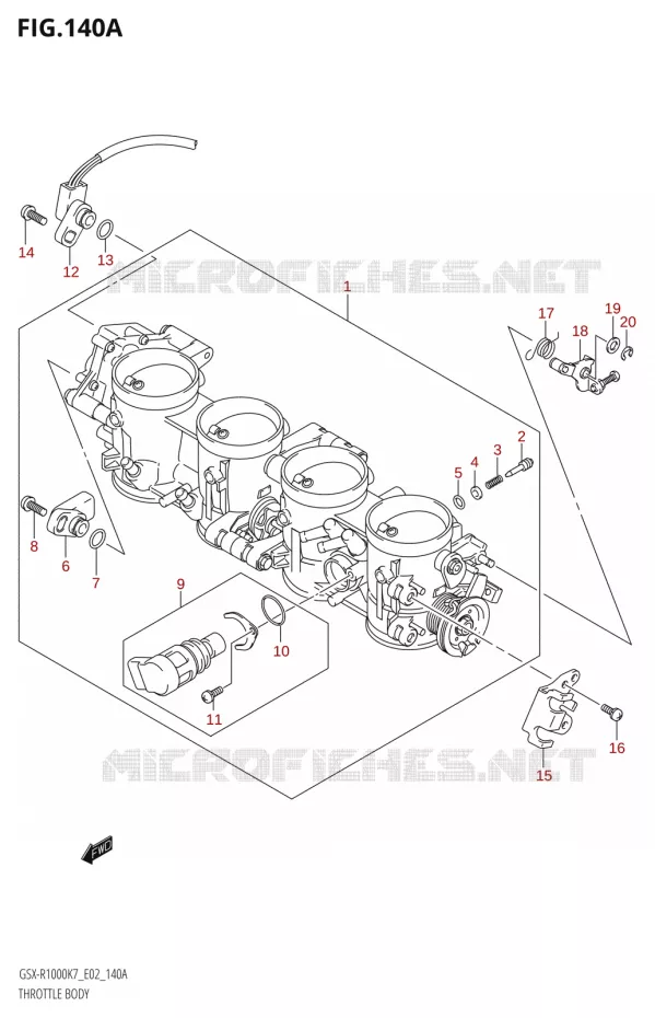 THROTTLE BODY (K7) Suzuki MOTO 1000 GSX-R 2007  GSX-R1000 K7 (E51)