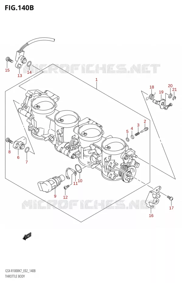 THROTTLE BODY (K8) Suzuki MOTO 1000 GSX-R 2007  GSX-R1000 K7 (P37)