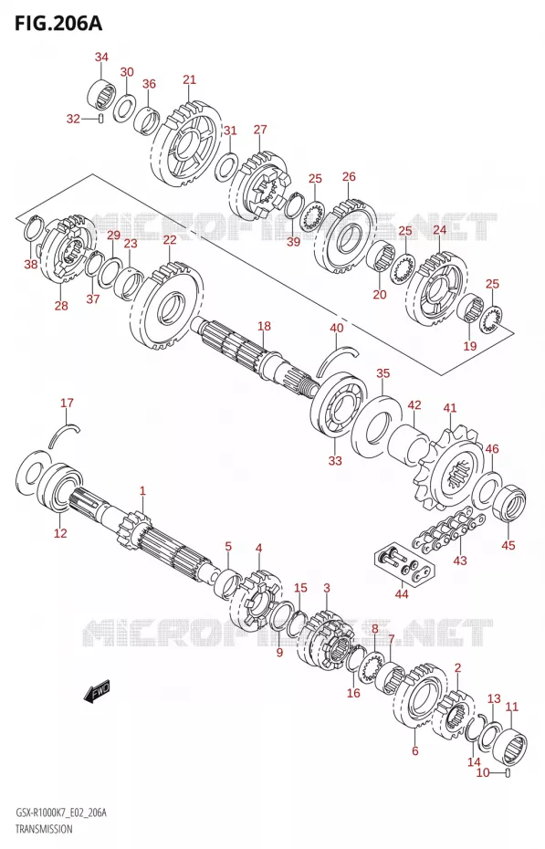 TRANSMISSION Suzuki MOTO 1000 GSX-R 2007  GSX-R1000 K7 (E24)