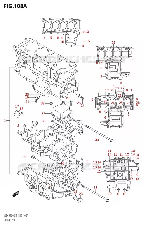 CRANKCASE Suzuki MOTO 1000 GSX-R 2006  GSX-R1000 K6 (E19)