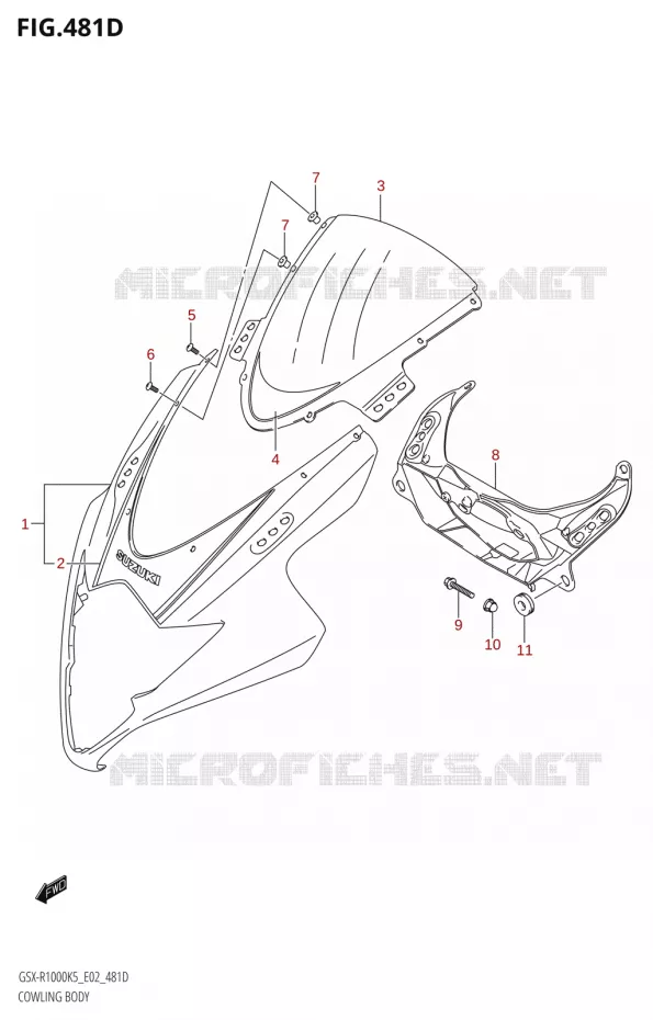 FAIRING BODY (GSX-R1000U2:K6:E19) Suzuki MOTO 1000 GSX-R 2006  GSX-R1000 K6 (E37)