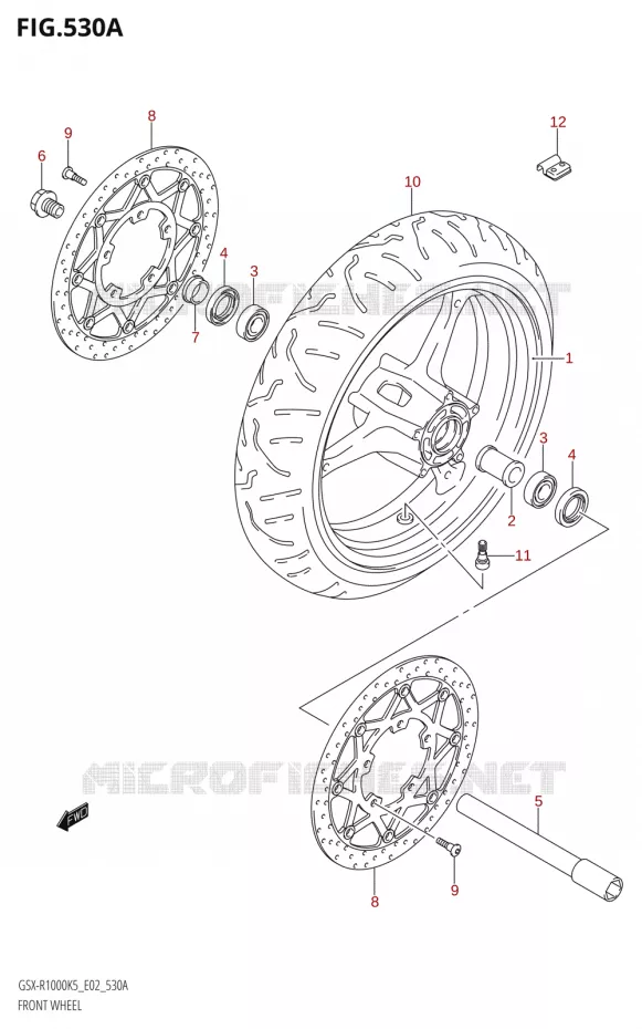 FRONT WHEEL Suzuki MOTO 1000 GSX-R 2006  GSX-R1000 K6 (E24)