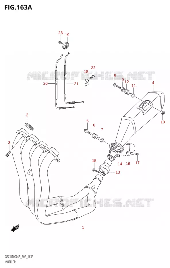 MUFFLER Suzuki MOTO 1000 GSX-R 2005  GSX-R1000 K5 (E19)