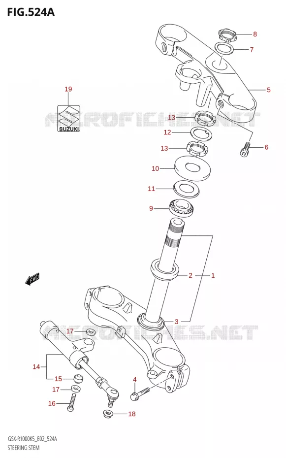 STEERING COLUMN Suzuki MOTO 1000 GSX-R 2005  GSX-R1000 K5 (E19)