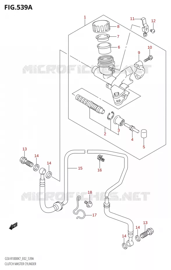 CLUTCH MASTER CYLINDER Suzuki MOTO 1000 GSX-R 2008  GSX-R1000 K8 (E51)