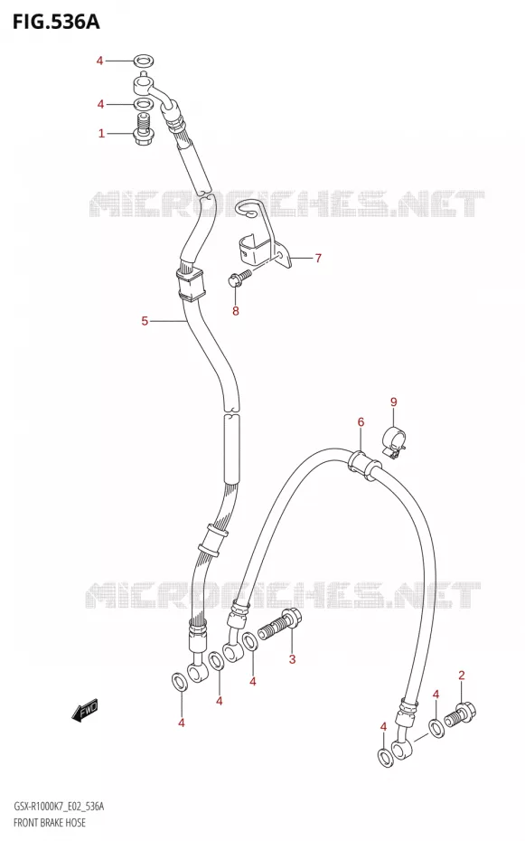 FRONT BRAKE HOSE Suzuki MOTO 1000 GSX-R 2008  GSX-R1000 K8 (P37)