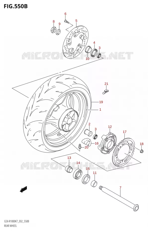 REAR WHEEL (K8) Suzuki MOTO 1000 GSX-R 2008  GSX-R1000 K8 (P37)