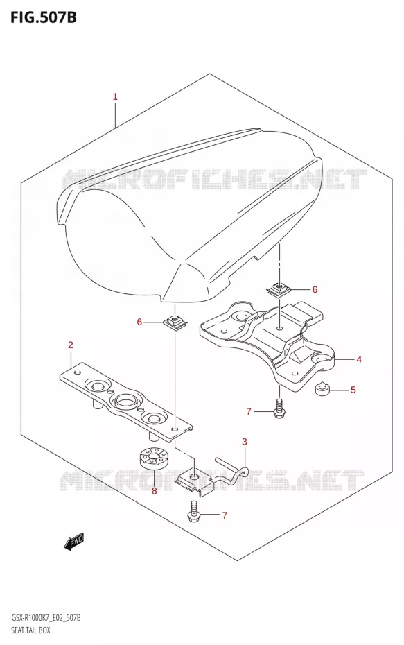 SEAT COWL BOX (K8) Suzuki MOTO 1000 GSX-R 2008  GSX-R1000 K8 (E19)