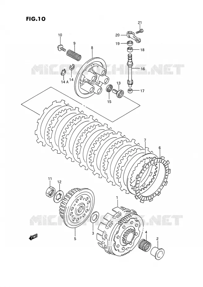 CLUTCH Suzuki MOTO 125 RM 1995  RM125 S (E02,E04,E24)