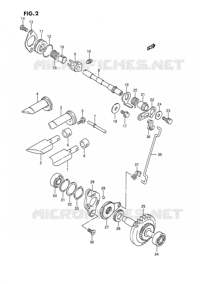 EXHAUST VALVE Suzuki MOTO 125 RM 1995  RM125 S (E02,E04,E24)