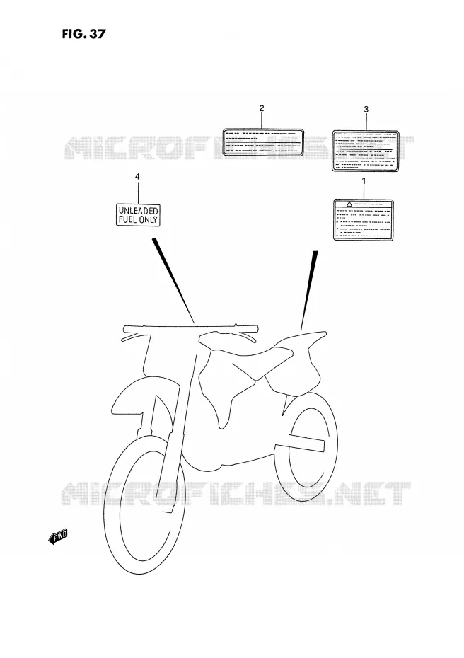 LABEL Suzuki MOTO 125 RM 1995  RM125 S (E02,E04,E24)