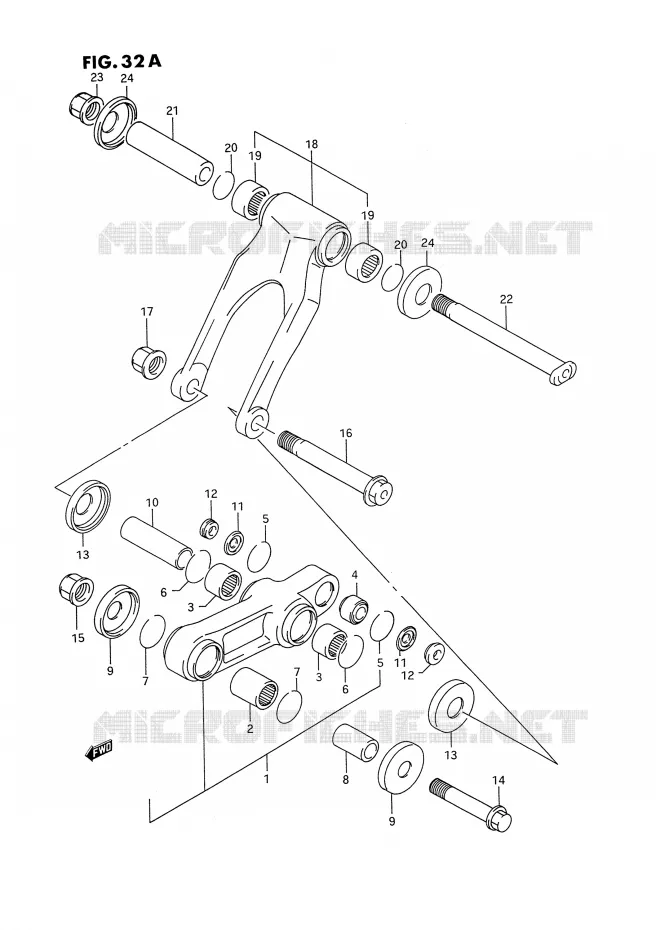 SHOCK ABSORBER LINKAGEELE P / R / S) Suzuki MOTO 125 RM 1995  RM125 S (E02,E04,E24)