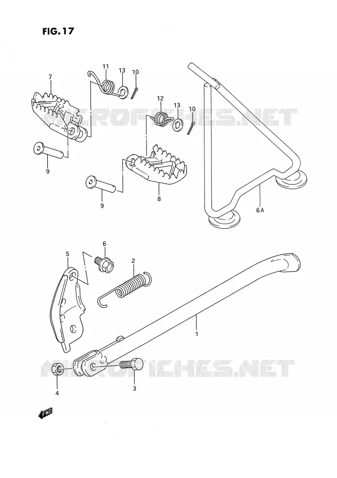 STAND - FOOTREST Suzuki MOTO 125 RM 1995  RM125 S (E02,E04,E24)