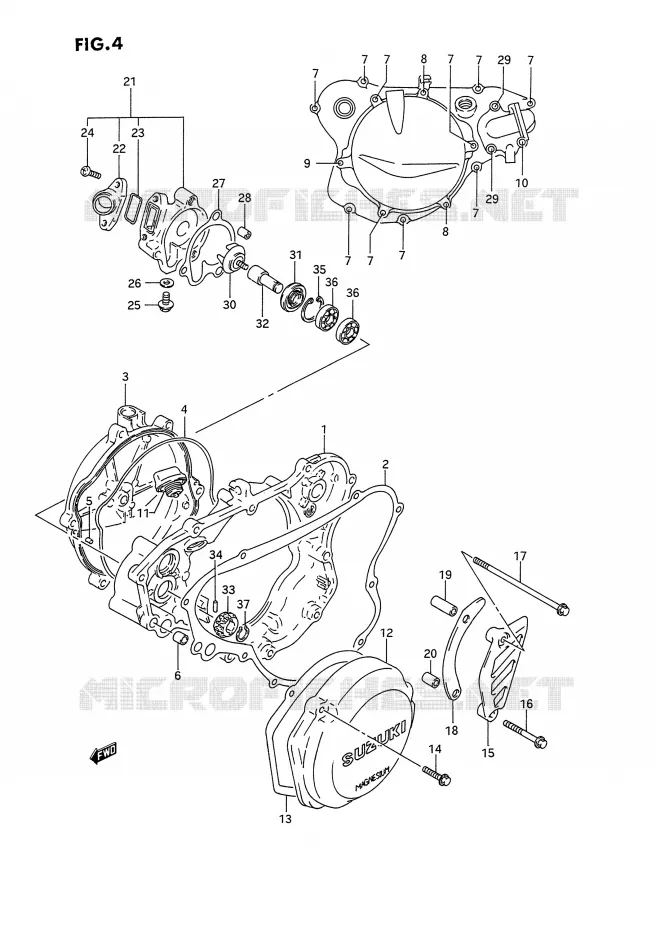 WATER PUMP CASING Suzuki MOTO 125 RM 1995  RM125 S (E02,E04,E24)