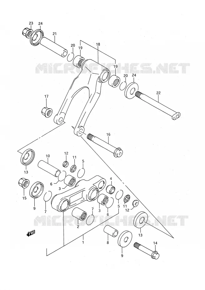SHOCK ABSORBER LINKAGEELE P / R / S) Suzuki MOTO 125 RM 1995  RM125 S (E03,E28,E33)