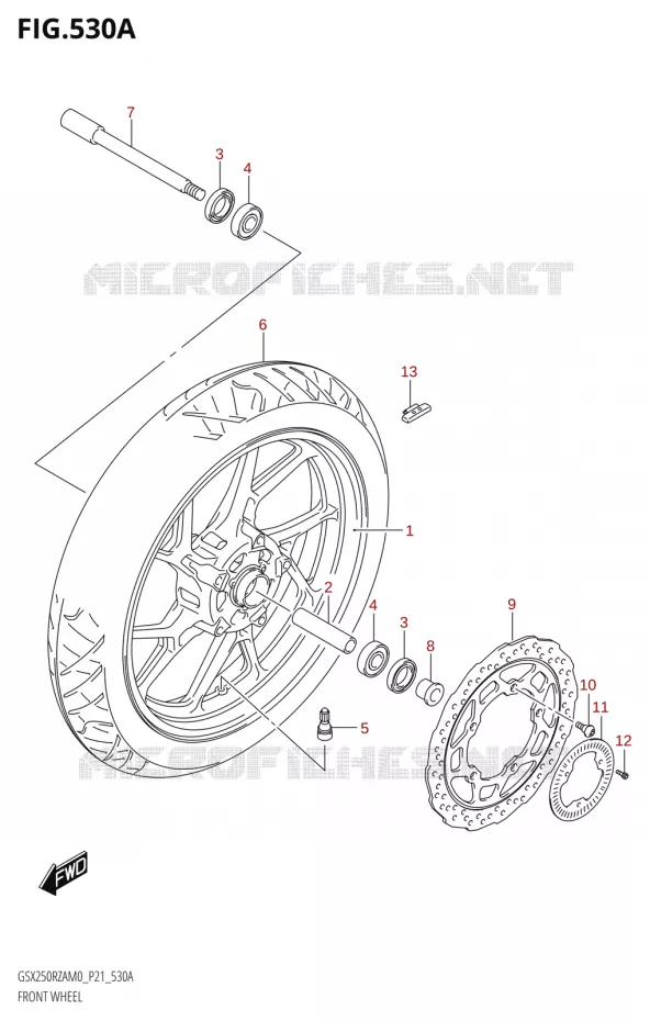 FRONT WHEEL Suzuki MOTO 250 GSX-R 2020  GSX250RZA M0 P21