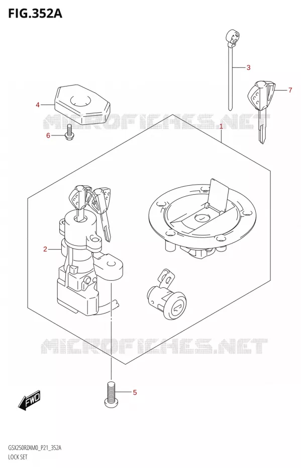 LOCK SET Suzuki MOTO 250 GSX-R 2020  GSX250RZA M0 P21