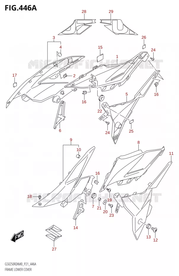LOWER FAIRING Suzuki MOTO 250 GSX-R 2020  GSX250RZA M0 P21