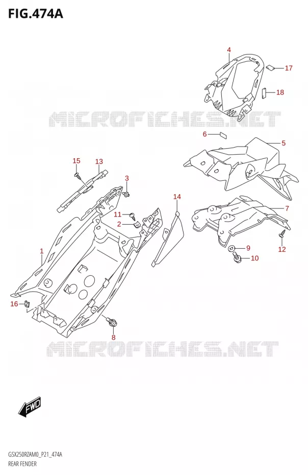 REAR FENDER Suzuki MOTO 250 GSX-R 2020  GSX250RZA M0 P21