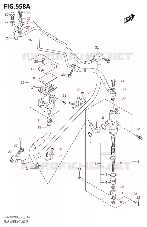 REAR MASTER CYLINDER Suzuki MOTO 250 GSX-R 2020  GSX250RZA M0 P21